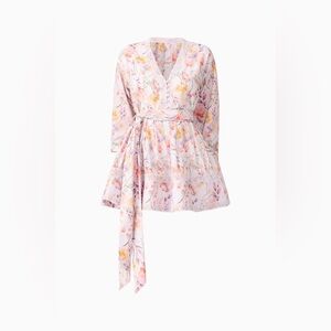 NWT Elliott Ines Long Sleeve Mini Dress in Purple Floral size Large